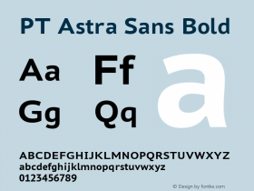 PT Astra Sans Bold Version 1.001; ttfautohint (v1.4.1) Font Sample