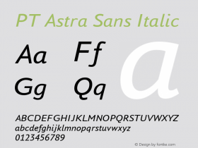 PT Astra Sans Italic Version 1.001; ttfautohint (v1.4.1)图片样张