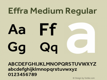Effra Medium Regular Version 2.000 Font Sample