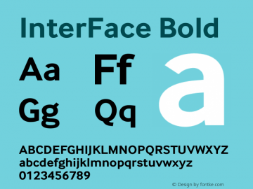 InterFace Bold Version 2.001 Font Sample