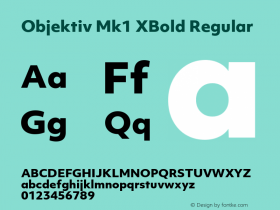Objektiv Mk1 XBold Regular Version 1.001 Font Sample