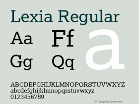 Lexia Regular Version 2.200 Font Sample