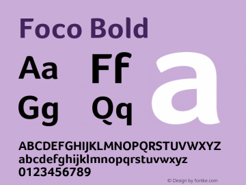 Foco Bold Version 1.101 Font Sample