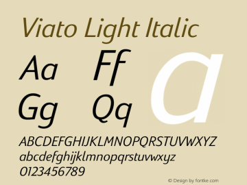 Viato Light Italic Version 2.001图片样张