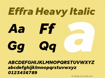 Effra Heavy Italic Version 1.200图片样张