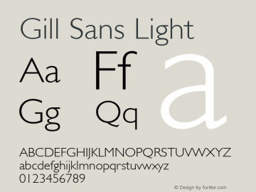 Gill Sans Light 001.000 Font Sample