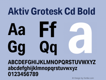 Aktiv Grotesk Cd Bold Version 1.001 Font Sample