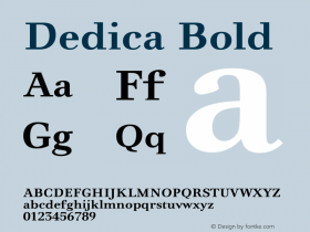 Dedica Bold Version 2.002 Font Sample