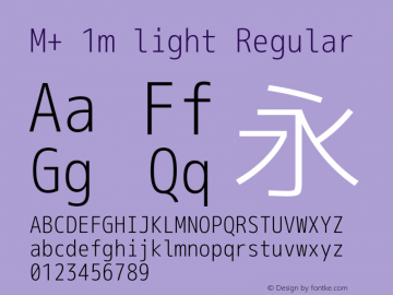 M+ 1m light Regular Version 1.062 Font Sample