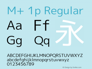 M+ 1p Regular Version 1.062 Font Sample