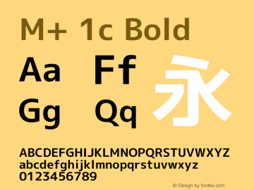 M+ 1c Bold Version 1.062 Font Sample