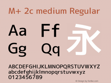 M+ 2c medium Regular Version 1.062 Font Sample