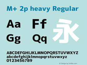 M+ 2p heavy Regular Version 1.062 Font Sample