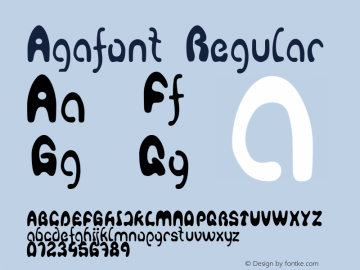 Agafont Regular Version 1.000 2008 initial release Font Sample