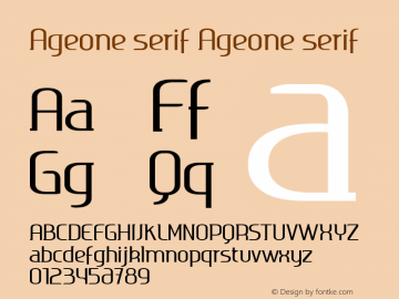 Ageone serif Ageone serif Version 1.0图片样张