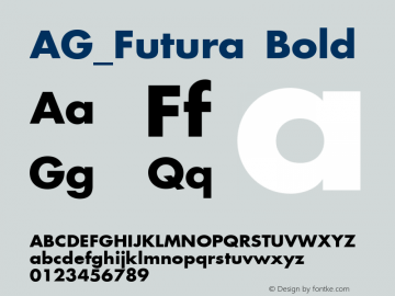 AG_Futura Bold 001.000 Font Sample