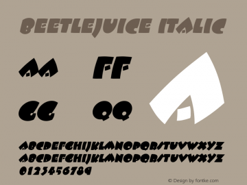 Beetlejuice Italic The IMSI MasterFonts Collection, tm 1995 IMSI图片样张