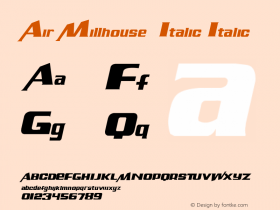 Air Millhouse  Italic Italic email: maddhatter_dl@yahoo.com Font Sample