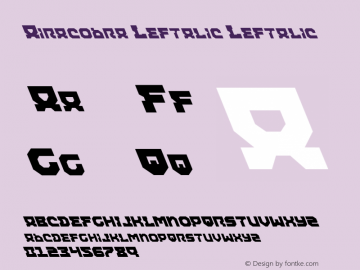 Airacobra Leftalic Leftalic 001.000 Font Sample