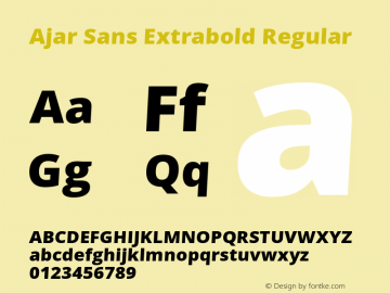 Ajar Sans Extrabold Regular Version 1.10图片样张