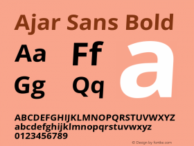 Ajar Sans Bold Version 1.10 Font Sample