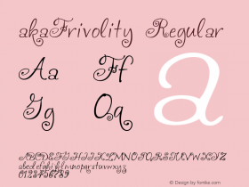 akaFrivolity Regular OTF 1.000;PS 001.000;Core 1.0.29 Font Sample