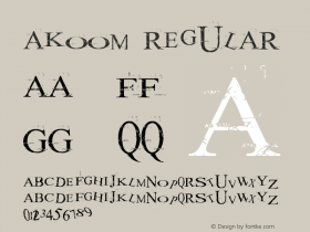 akoom Regular Macromedia Fontographer 4.1 25/12/2001图片样张