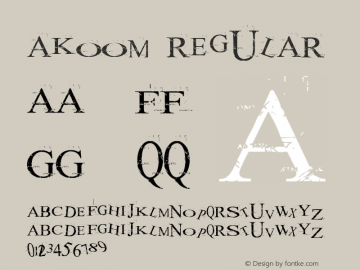 akoom Regular Macromedia Fontographer 4.1 25/12/2001 Font Sample