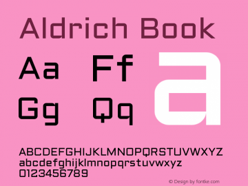 Aldrich Book Version 1.001 2011 Font Sample