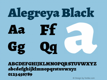Alegreya Black Version 1.003 Font Sample