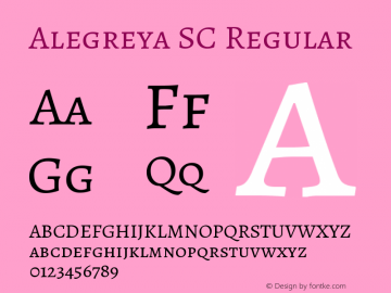 Alegreya SC Regular Version 1.003 Font Sample