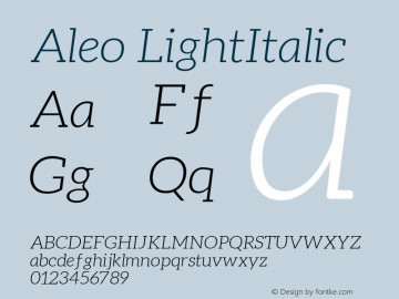 Aleo LightItalic Version 1.1图片样张