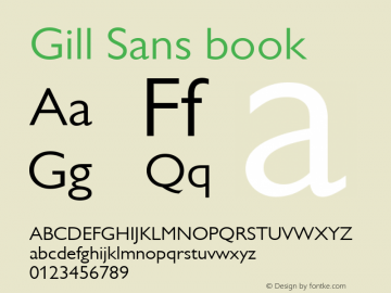 Gill Sans book 001.003 Font Sample