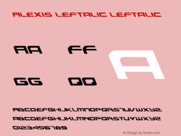 Alexis Leftalic Leftalic 001.000 Font Sample