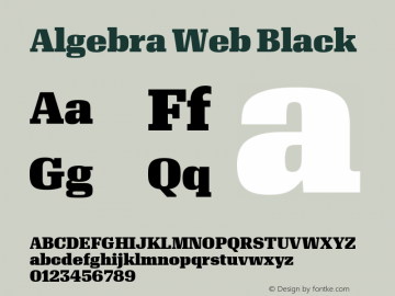 Algebra Web Black Version 1.1 2016 Font Sample