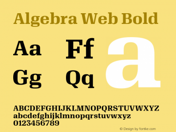 Algebra Web Bold Version 1.1 2016 Font Sample