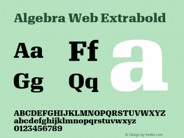 Algebra Web Extrabold Version 1.1 2016 Font Sample