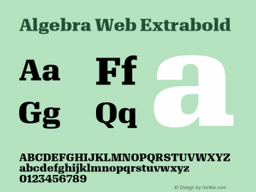 Algebra Web Extrabold Version 1.1 2016图片样张