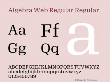 Algebra Web Regular Regular Version 1.1 2016 Font Sample