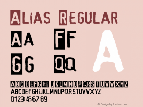 Alias Regular Version 1.0 Font Sample