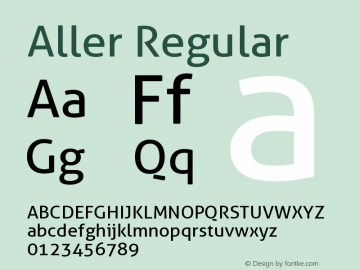 Aller Regular Version 1.00 Font Sample