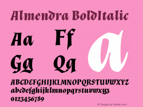 Almendra BoldItalic Version 1.003图片样张