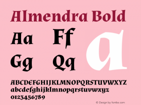 Almendra Bold Version 1.003图片样张