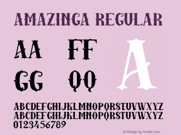 AMAZINGA Regular Version 1.000 Font Sample