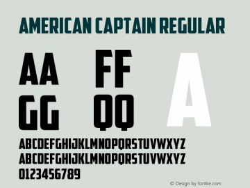 American Captain Regular Version 001.001 Font Sample