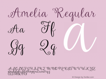 Amelia Regular Version 1.000;PS 001.000;hotconv 1.0.70;makeotf.lib2.5.58329 Font Sample