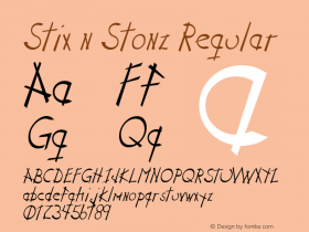 Stix n Stonz Regular 3.0 - 8/01/99 Font Sample