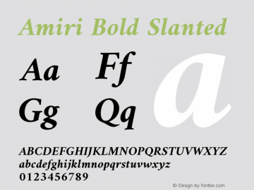 Amiri Bold Slanted Version 000.107 Font Sample