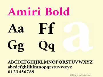 Amiri Bold Version 000.102 Font Sample