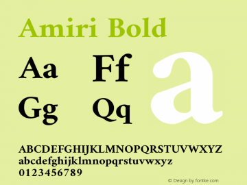 Amiri Bold Version 000.102 Font Sample